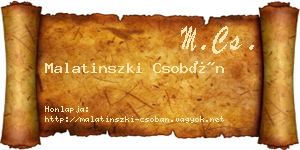 Malatinszki Csobán névjegykártya